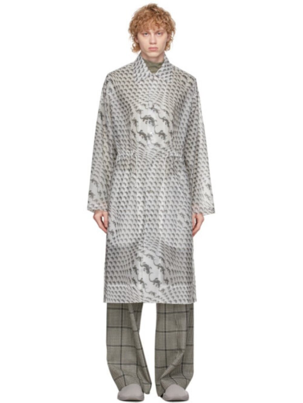 Marine Serre All Over Lizard Print Longline PVC Raincoat Size M